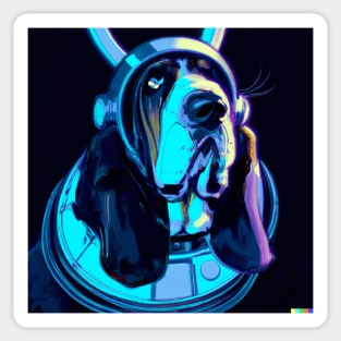 Cyber Punk Basset Sticker